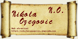 Nikola Ožegović vizit kartica
